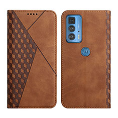 Funda de Cuero Cartera con Soporte Carcasa L04 para Motorola Moto Edge 20 Pro 5G Marron