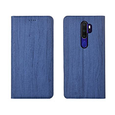 Funda de Cuero Cartera con Soporte Carcasa L04 para Oppo A11X Azul