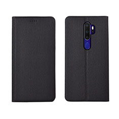 Funda de Cuero Cartera con Soporte Carcasa L04 para Oppo A11X Negro