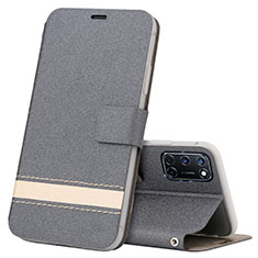 Funda de Cuero Cartera con Soporte Carcasa L04 para Oppo A72 Gris