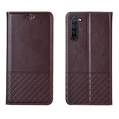 Funda de Cuero Cartera con Soporte Carcasa L04 para Oppo Find X2 Lite Marron