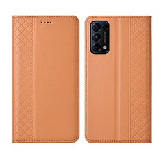 Funda de Cuero Cartera con Soporte Carcasa L04 para Oppo Find X3 Lite 5G Naranja