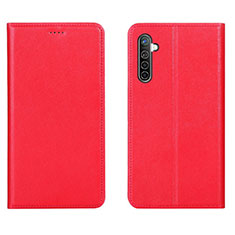 Funda de Cuero Cartera con Soporte Carcasa L04 para Realme X2 Rojo