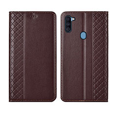 Funda de Cuero Cartera con Soporte Carcasa L04 para Samsung Galaxy A11 Marron