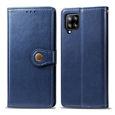 Funda de Cuero Cartera con Soporte Carcasa L04 para Samsung Galaxy A42 5G Azul