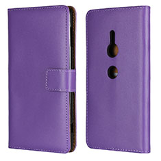 Funda de Cuero Cartera con Soporte Carcasa L04 para Sony Xperia XZ2 Morado