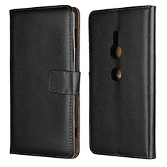 Funda de Cuero Cartera con Soporte Carcasa L04 para Sony Xperia XZ2 Negro