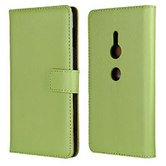 Funda de Cuero Cartera con Soporte Carcasa L04 para Sony Xperia XZ2 Verde