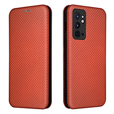 Funda de Cuero Cartera con Soporte Carcasa L04Z para OnePlus 9RT 5G Marron