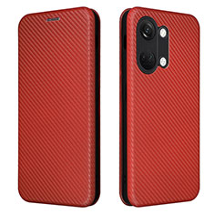 Funda de Cuero Cartera con Soporte Carcasa L04Z para OnePlus Ace 2V 5G Marron