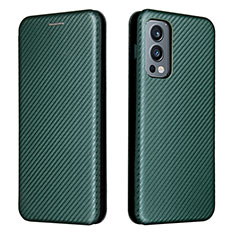 Funda de Cuero Cartera con Soporte Carcasa L04Z para OnePlus Nord 2 5G Verde