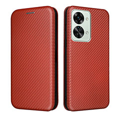 Funda de Cuero Cartera con Soporte Carcasa L04Z para OnePlus Nord 2T 5G Marron