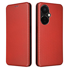 Funda de Cuero Cartera con Soporte Carcasa L04Z para OnePlus Nord CE 3 5G Marron