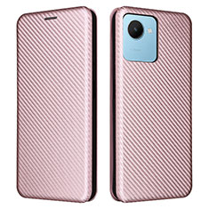 Funda de Cuero Cartera con Soporte Carcasa L04Z para Realme C30 Oro Rosa