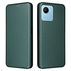 Funda de Cuero Cartera con Soporte Carcasa L04Z para Realme C30 Verde