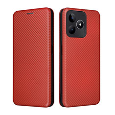 Funda de Cuero Cartera con Soporte Carcasa L04Z para Realme C51 Marron