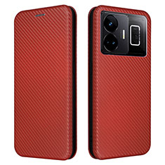 Funda de Cuero Cartera con Soporte Carcasa L04Z para Realme GT Neo5 5G Marron