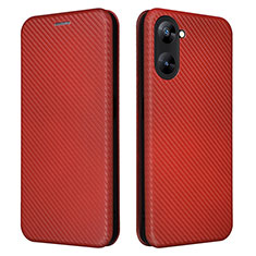 Funda de Cuero Cartera con Soporte Carcasa L04Z para Realme V30t 5G Marron