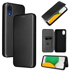 Funda de Cuero Cartera con Soporte Carcasa L04Z para Samsung Galaxy A03 Core Negro