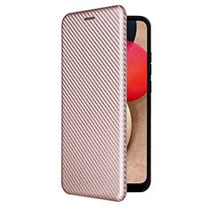 Funda de Cuero Cartera con Soporte Carcasa L04Z para Samsung Galaxy A03s Oro Rosa