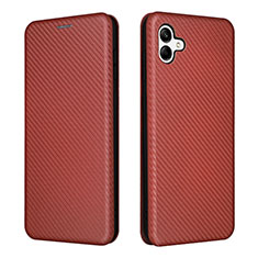 Funda de Cuero Cartera con Soporte Carcasa L04Z para Samsung Galaxy A04 4G Marron