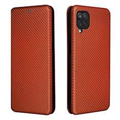 Funda de Cuero Cartera con Soporte Carcasa L04Z para Samsung Galaxy A12 Marron