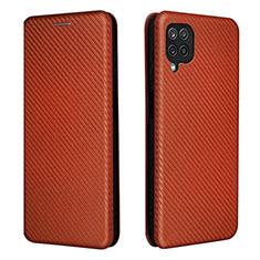 Funda de Cuero Cartera con Soporte Carcasa L04Z para Samsung Galaxy A12 Nacho Marron