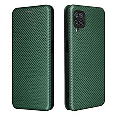 Funda de Cuero Cartera con Soporte Carcasa L04Z para Samsung Galaxy A12 Nacho Verde