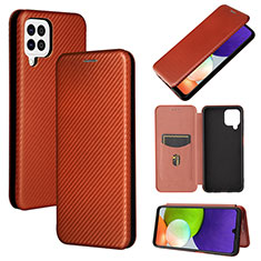 Funda de Cuero Cartera con Soporte Carcasa L04Z para Samsung Galaxy A22 4G Marron