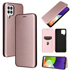 Funda de Cuero Cartera con Soporte Carcasa L04Z para Samsung Galaxy A22 4G Oro Rosa