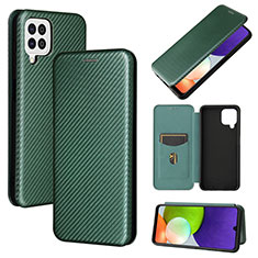 Funda de Cuero Cartera con Soporte Carcasa L04Z para Samsung Galaxy A22 4G Verde