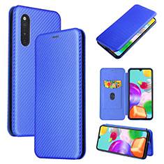 Funda de Cuero Cartera con Soporte Carcasa L04Z para Samsung Galaxy A41 SC-41A Azul