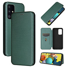 Funda de Cuero Cartera con Soporte Carcasa L04Z para Samsung Galaxy A52 5G Verde