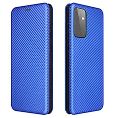 Funda de Cuero Cartera con Soporte Carcasa L04Z para Samsung Galaxy A72 4G Azul