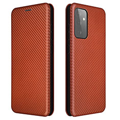 Funda de Cuero Cartera con Soporte Carcasa L04Z para Samsung Galaxy A72 4G Marron