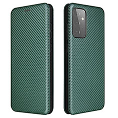 Funda de Cuero Cartera con Soporte Carcasa L04Z para Samsung Galaxy A72 5G Verde