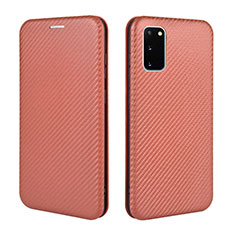 Funda de Cuero Cartera con Soporte Carcasa L04Z para Samsung Galaxy S20 FE (2022) 5G Marron