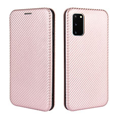 Funda de Cuero Cartera con Soporte Carcasa L04Z para Samsung Galaxy S20 FE 5G Oro Rosa