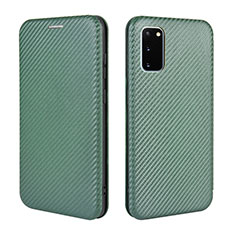 Funda de Cuero Cartera con Soporte Carcasa L04Z para Samsung Galaxy S20 FE 5G Verde