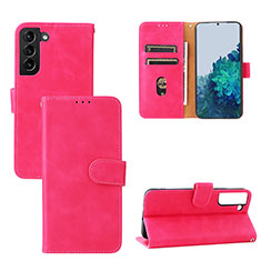 Funda de Cuero Cartera con Soporte Carcasa L04Z para Samsung Galaxy S21 5G Rosa Roja