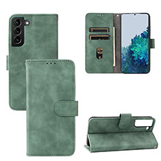 Funda de Cuero Cartera con Soporte Carcasa L04Z para Samsung Galaxy S21 5G Verde