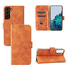 Funda de Cuero Cartera con Soporte Carcasa L04Z para Samsung Galaxy S21 Plus 5G Marron