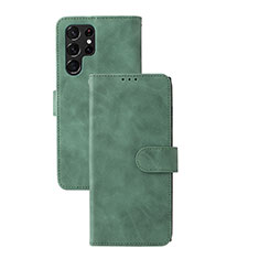 Funda de Cuero Cartera con Soporte Carcasa L04Z para Samsung Galaxy S25 Ultra 5G Verde