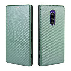 Funda de Cuero Cartera con Soporte Carcasa L04Z para Sony Xperia 1 Verde