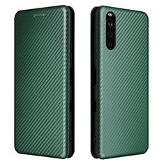 Funda de Cuero Cartera con Soporte Carcasa L04Z para Sony Xperia 10 III SO-52B Verde