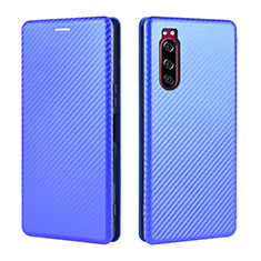 Funda de Cuero Cartera con Soporte Carcasa L04Z para Sony Xperia 5 II Azul