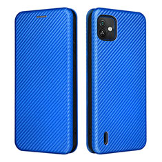 Funda de Cuero Cartera con Soporte Carcasa L04Z para Wiko Y82 Azul