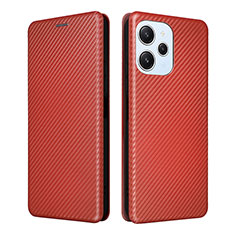 Funda de Cuero Cartera con Soporte Carcasa L04Z para Xiaomi Poco M6 Pro 5G Marron