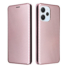 Funda de Cuero Cartera con Soporte Carcasa L04Z para Xiaomi Redmi Note 12R 5G Oro Rosa