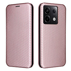 Funda de Cuero Cartera con Soporte Carcasa L04Z para Xiaomi Redmi Note 13 Pro 5G Oro Rosa